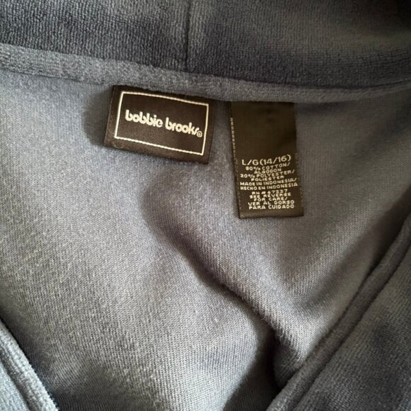 Vtg. Bobbie Brooks velour track suit, L - Picture 4 of 5